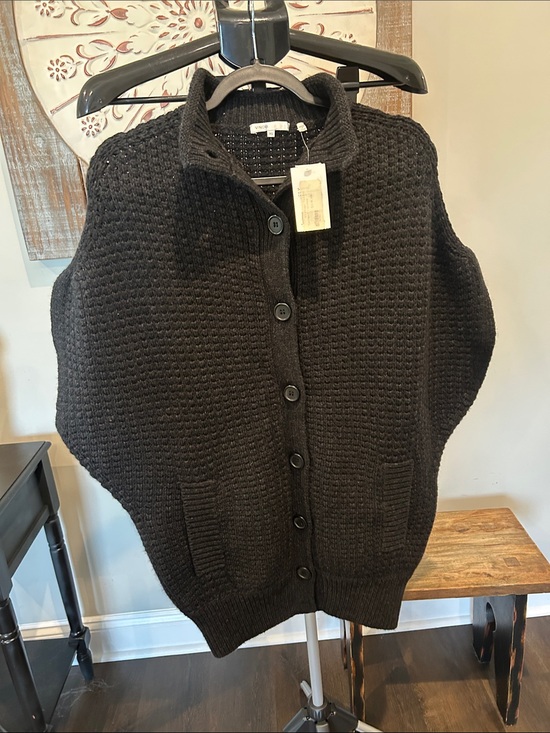 Vince Sweaters - Vince Black NWT! Chunky Knit Button Cardigan with Patch Pockets/ SOFT!